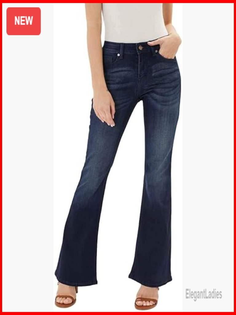 Mid Rise Flare Hem Jeans, Bell Bottom Design, Size 3/25, 33.75" Inseam